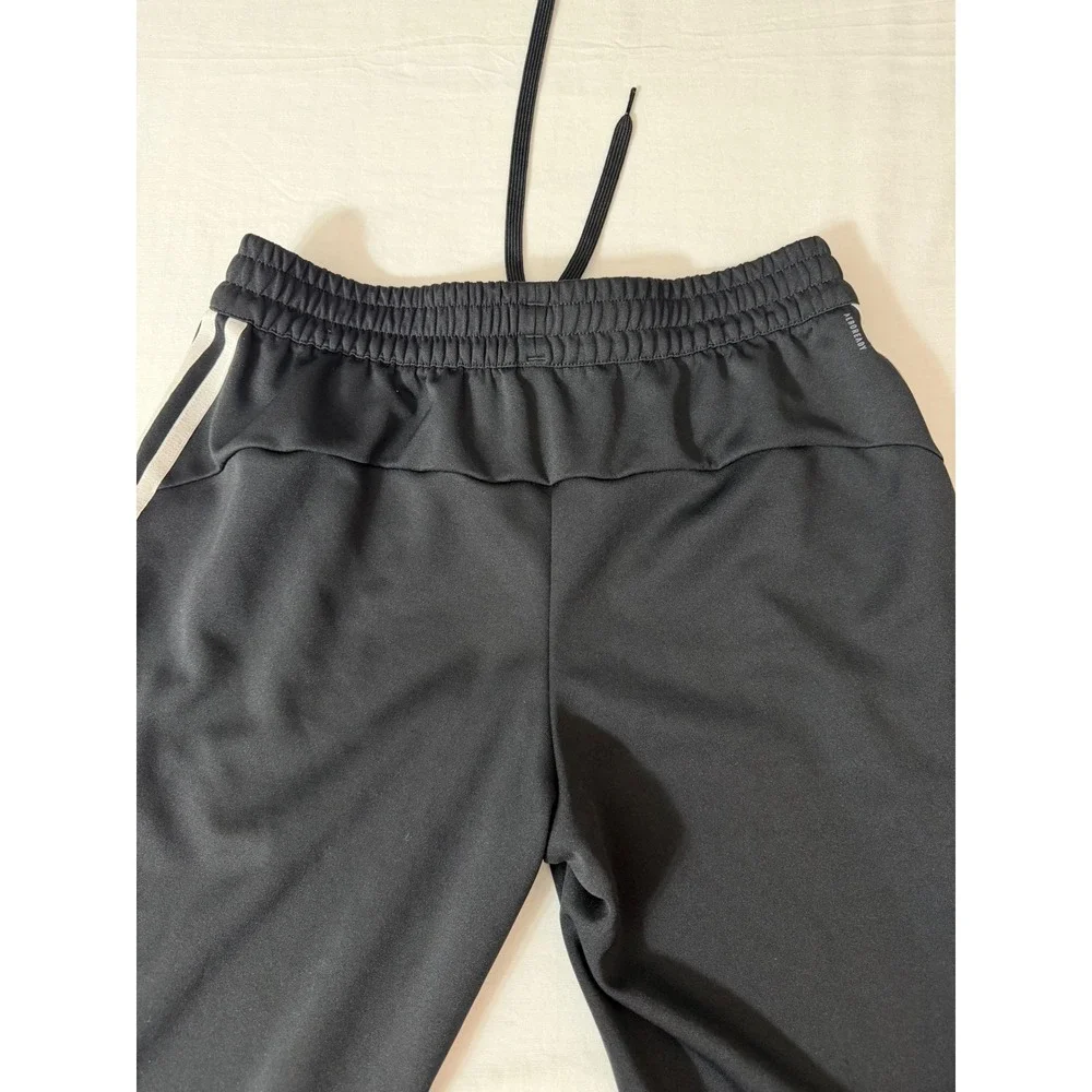 Adidas Mens 3-Stripe Track Pants Black White Tapered Athletic Joggers Size Small